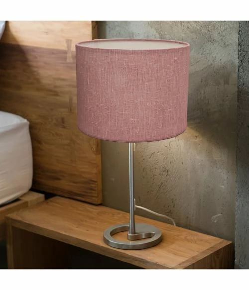 Abat-jours Lampes à Poser Abat-jour Chevet Effet Lin Rose T 20 X H 15 4 Abat-jours Lampes à Poser Abat-jour Chevet Effet Lin Rose T 20 X H 15 – Image 2