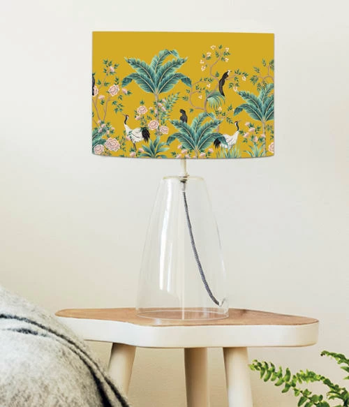 Abat-jours Lampes à Poser Abat-jour Chevet Jungle Jaune Moutarde T 25 X H 20 4 Abat-jours Lampes à Poser Abat-jour Chevet Jungle Jaune Moutarde T 25 X H 20 – Image 2