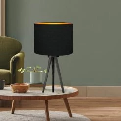 Abat-jours Lampes à Poser Abat-jour Chevet Moyen Noir Et Or T 30 X H 25 -Éclairage Soldes 2024 abat jour chevet moyen noir et or t 30 x h 25 1