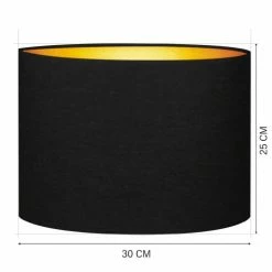 Abat-jours Lampes à Poser Abat-jour Chevet Moyen Noir Et Or T 30 X H 25 -Éclairage Soldes 2024 abat jour chevet moyen noir et or t 30 x h 25 2