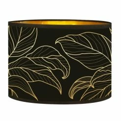 Abat-jours Lampadaires Abat-jour Lampadaire Doré Imprimé Noir Et Or Feuille T 40 X H 25