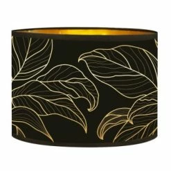 Abat-jours Lampadaires Abat-jour Lampadaire Doré Imprimé Noir Et Or Feuille T 40 X H 25 -Éclairage Soldes 2024 abat jour lampadaire dore imprime noir et or feuille t 40 x h 25 3