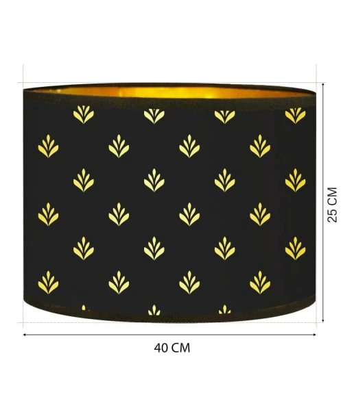 Abat-jours Lampadaires Abat-jour Lampadaire Doré Imprimé Noir Et Or Lys T 40 X H 25 5 Abat-jours Lampadaires Abat-jour Lampadaire Doré Imprimé Noir Et Or Lys T 40 X H 25 – Image 3