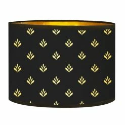 Abat-jours Lampadaires Abat-jour Lampadaire Doré Imprimé Noir Et Or Lys T 40 X H 25