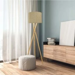 Éclairage Soldes 2024 -Éclairage Soldes 2024 abat jour lampadaire effet lin beige t 35 x h 20 1