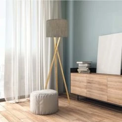 Éclairage Soldes 2024 -Éclairage Soldes 2024 abat jour lampadaire effet lin gris clair t 35 x h 20 1