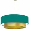 Abat-jours Suspensions Abat-jour Suspension Double Laqué Or Et Vert Turquoise T 60 X H 30 -Éclairage Soldes 2024 abat jour suspension double laque or et vert turquoise t 60 x h 30