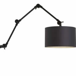 It's About Romi Appliques Murales Et Spots Applique 3 Bras Et Abat-jour Noir L100cm