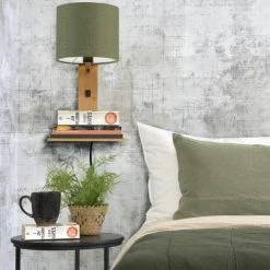 Good & Mojo Appliques Murales Et Spots Applique Bambou/lin Avec Tablette H36cm -Éclairage Soldes 2024 applique bambou lin avec tablette h36cm 2