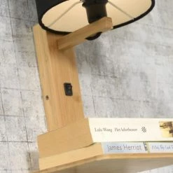 Good & Mojo Appliques Murales Et Spots Applique Bambou/lin Avec Tablette H36cm -Éclairage Soldes 2024 applique bambou lin avec tablette h36cm 35