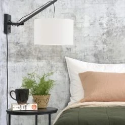 Good & Mojo Appliques Murales Et Spots Applique Bambou/lin Blanc L50cm -Éclairage Soldes 2024 applique bambou lin blanc l50cm 7