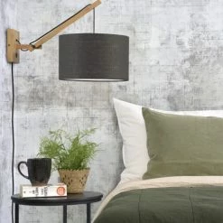 Good & Mojo Appliques Murales Et Spots Applique Bambou/lin Gris Foncé L50cm -Éclairage Soldes 2024 applique bambou lin gris fonce l50cm 2