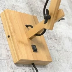 Good & Mojo Appliques Murales Et Spots Applique Bambou/lin Gris Foncé L50cm -Éclairage Soldes 2024 applique bambou lin gris fonce l50cm 3