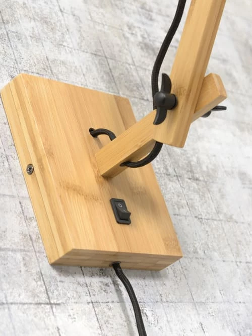 Good & Mojo Appliques Murales Et Spots Applique Bambou/lin Gris Vert L50cm 6 Good & Mojo Appliques Murales Et Spots Applique Bambou/lin Gris Vert L50cm – Image 4