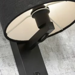 Good & Mojo Appliques Murales Et Spots Applique Bambou Noir/lin Avec Tablette H36cm -Éclairage Soldes 2024 applique bambou noir lin avec tablette h36cm 34