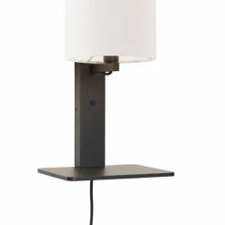 Good & Mojo Appliques Murales Et Spots Applique Bambou Noir/lin Avec Tablette H36cm