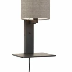 Good & Mojo Appliques Murales Et Spots Applique Bambou Noir/lin Avec Tablette H36cm