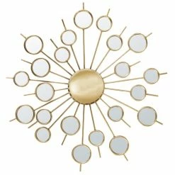 Maisons Du Monde Appliques Murales Et Spots Applique Décorative En Métal Et Laiton Orné Des Pastilles En Miroir