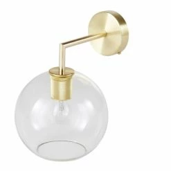 Maisons Du Monde Appliques Murales Et Spots Applique En Métal Doré Et Globe En Verre