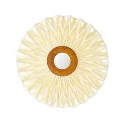 Now’s Home Appliques Murales Et Spots Applique En Tissu Blanc Cassé Avec Miroir D40