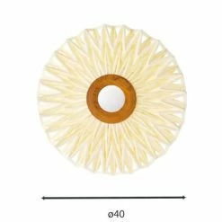 Now’s Home Appliques Murales Et Spots Applique En Tissu Blanc Cassé Avec Miroir D40 -Éclairage Soldes 2024 applique en tissu blanc casse avec miroir d40 4