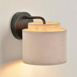 Corep Appliques Murales Et Spots Applique Métal Velours Et Raphia D15cm -Éclairage Soldes 2024 applique metal velours et raphia d15cm 2