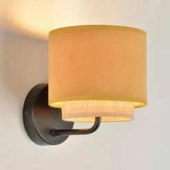 Corep Appliques Murales Et Spots Applique Métal Velours Et Raphia D15cm -Éclairage Soldes 2024 applique metal velours et raphia d15cm 7