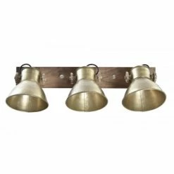 Wadiga Appliques Murales Et Spots Applique Murale Bois Et Métal Doré Triple 64x17x26cm