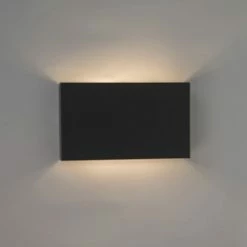 QAZQA Appliques Murales Et Spots Applique Murale En Aluminium Noir -Éclairage Soldes 2024 applique murale en aluminium noir 3