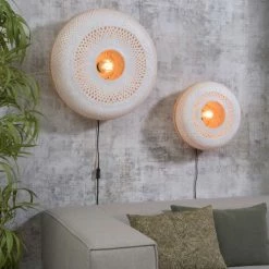 Good & Mojo Appliques Murales Et Spots Applique Murale En Bambou Blanc D40 -Éclairage Soldes 2024 applique murale en bambou blanc d40 2