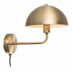 Leitmotiv Appliques Murales Et Spots Applique Murale En Métal Bonnet Doré Antique -Éclairage Soldes 2024 applique murale en metal bonnet dore antique 2