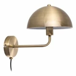 Leitmotiv Appliques Murales Et Spots Applique Murale Champignon En Métal Gris -Éclairage Soldes 2024 applique murale en metal bonnet dore antique