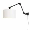 It's About Romi Appliques Murales Et Spots Applique Noire 2 Bras Et Abat-jour Blanc L80cm -Éclairage Soldes 2024 applique noire 2 bras et abat jour blanc l80cm