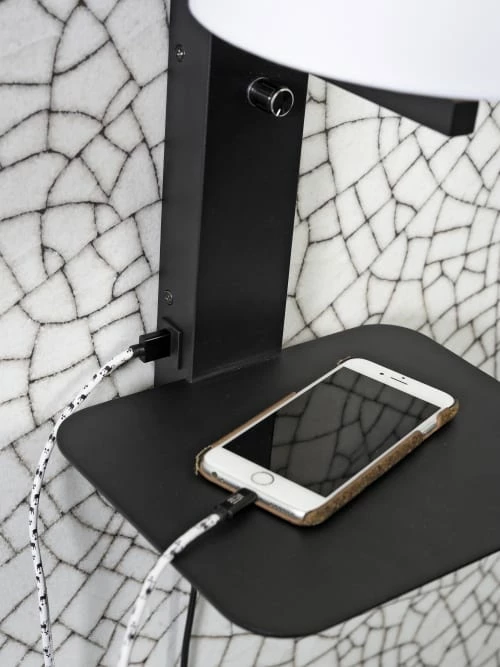 It's About Romi Appliques Murales Et Spots Applique Noire Avec Tablette Et Abat-jour H42cm 6 It's About Romi Appliques Murales Et Spots Applique Noire Avec Tablette Et Abat-jour H42cm – Image 4