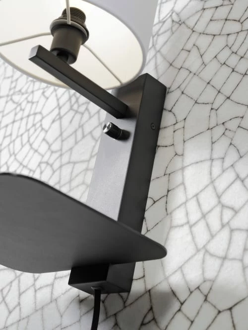 It's About Romi Appliques Murales Et Spots Applique Noire Avec Tablette Et Abat-jour H42cm 7 It's About Romi Appliques Murales Et Spots Applique Noire Avec Tablette Et Abat-jour H42cm – Image 5