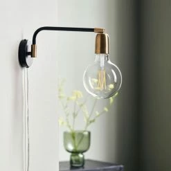 House Doctor Appliques Murales Et Spots Applique Noire Et Laiton -Éclairage Soldes 2024 applique noire et laiton 2