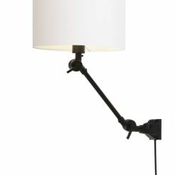 It's About Romi Appliques Murales Et Spots Applique Noire Flexible Et Abat-jour Blanc L65cm