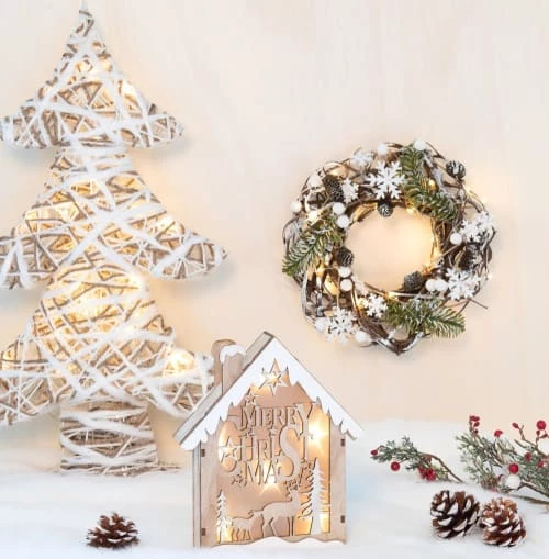 Maisons Du Monde Décorations à Poser De Noël Déco De Noël Sapin Lumineux Coloris Blanc Et Naturel 4 Maisons Du Monde Décorations à Poser De Noël Déco De Noël Sapin Lumineux Coloris Blanc Et Naturel – Image 2