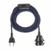 Hoopzi Suspensions Fil électrique En Tissu Luminaire Bleu Marine 4,5m -Éclairage Soldes 2024 fil electrique en tissu luminaire bleu marine 4 5m