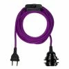 Hoopzi Suspensions Fil électrique En Tissu Luminaire Magenta 4,5m