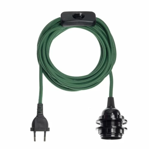 Hoopzi Suspensions Fil électrique En Tissu Luminaire Vert 4,5m 3 Hoopzi Suspensions Fil électrique En Tissu Luminaire Vert 4,5m