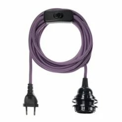 Hoopzi Suspensions Fil électrique En Tissu Luminaire Rouge 4,5m -Éclairage Soldes 2024 fil electrique en tissu luminaire violet 4 5m 7