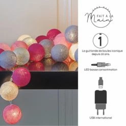 La Case De Cousin Paul Guirlandes Et Décorations Lumineuses Guirlande Lumineuse Rose Et Gris -Éclairage Soldes 2024 guirlande lumineuse rose et gris 3