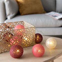 Maisons Du Monde Guirlandes Et Décorations Lumineuses Guirlande Lumineuse Rose, Violet Et Doré 10 LED L180 -Éclairage Soldes 2024 guirlande lumineuse rose violet et dore 10 led l180 1000 9 33 227911 3