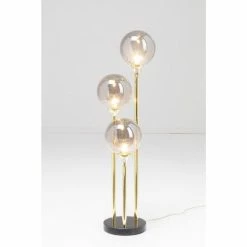Kare Design Lampadaires Lampadaire 3 Globes En Verre, Acier Doré Et Marbre H83 -Éclairage Soldes 2024 lampadaire 3 globes en verre acier dore et marbre h83 3