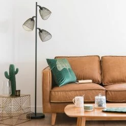 Maisons Du Monde Lampadaires Lampadaire 3 Spots En Métal Noir Et Doré H165 -Éclairage Soldes 2024 lampadaire 3 spots en metal noir et dore h165 1000 8 34 171742 3