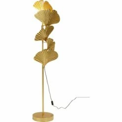 Kare Design Lampadaires Lampadaire 5 Feuilles De Ginkgo En Acier Doré H160 -Éclairage Soldes 2024 lampadaire 5 feuilles de ginkgo en acier dore h160 3