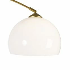 QAZQA Lampadaires Lampadaire à Arc En Acier Doré/laiton -Éclairage Soldes 2024 lampadaire a arc en acier dore laiton 3