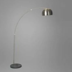 QAZQA Lampadaires Lampadaire à Arc En Acier Inoxydable Acier -Éclairage Soldes 2024 lampadaire a arc en acier inoxydable acier 3