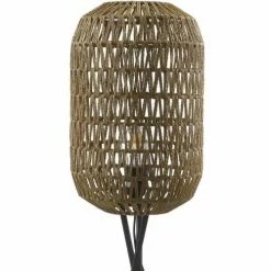 ATHM DESIGN Lampadaires Lampadaire Abat Jour Rotin Beige Et Pieds Métal Noir -Éclairage Soldes 2024 lampadaire abat jour rotin beige et pieds metal noir 4